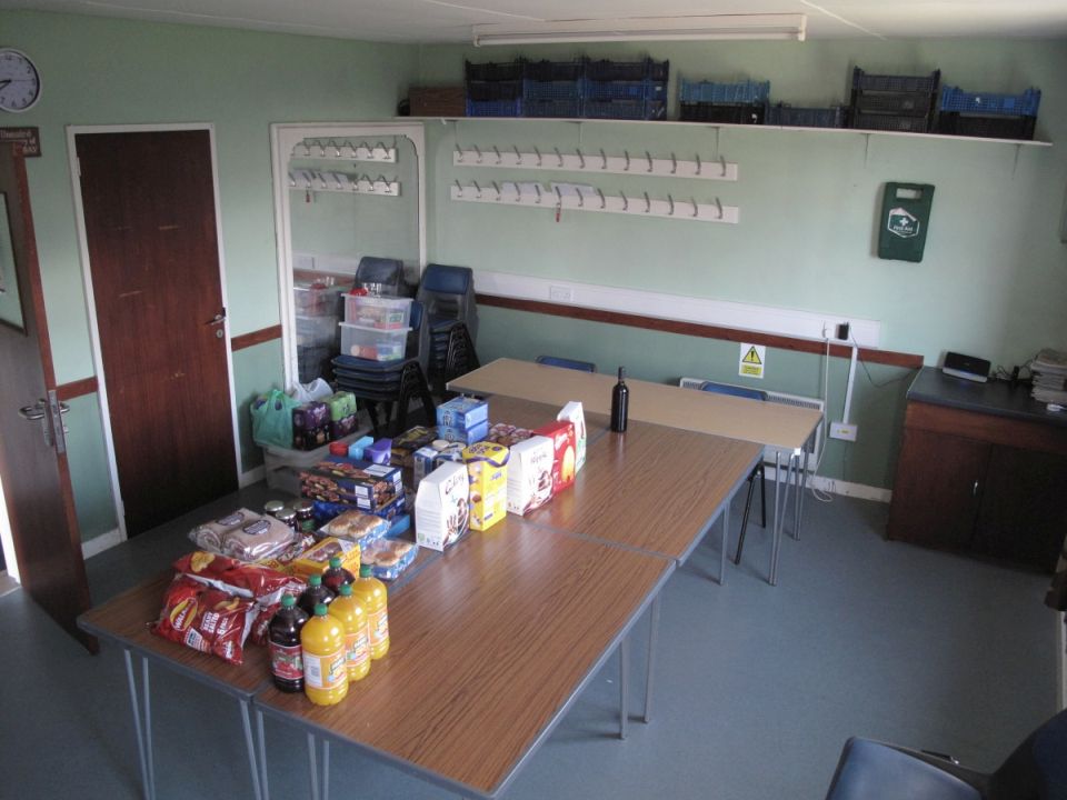 The hall all set up to run an evening of bingo.